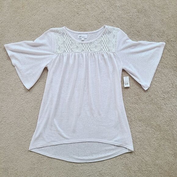 Gap White Lace Linen Blend Tunic Top XS - Picture 10 of 16